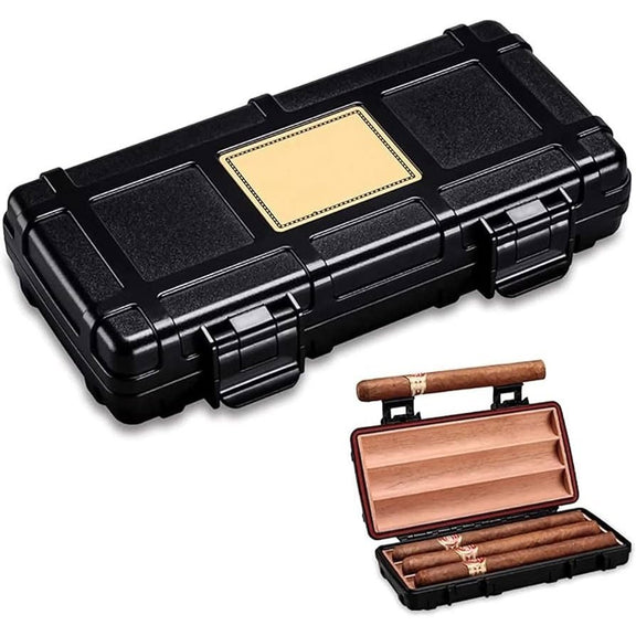 Angelo Black ABS, 2 Stick Travel Cedar Lined Cigar Case. - Maffei Home of Havana