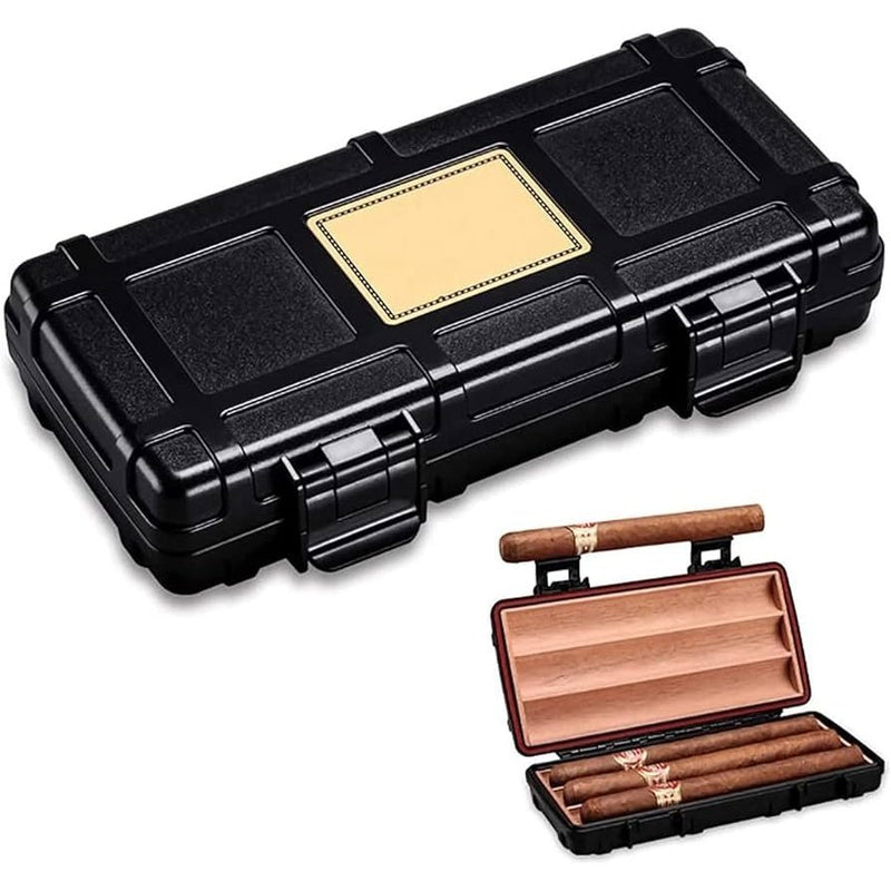 Angelo Black ABS, 2 Stick Travel Cedar Lined Cigar Case. - Maffei Home of Havana