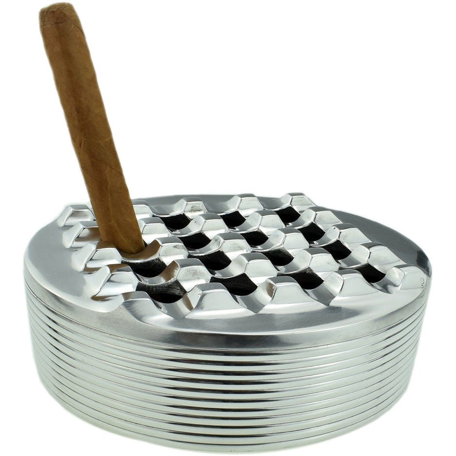 Aluminium round cigar ashtray - 16 positions & 16. - Maffei Home of Havana