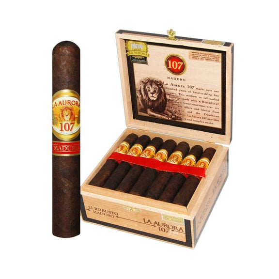 La Aurora 107 Maduro Robusto Cigar - Maffei Home of Havana